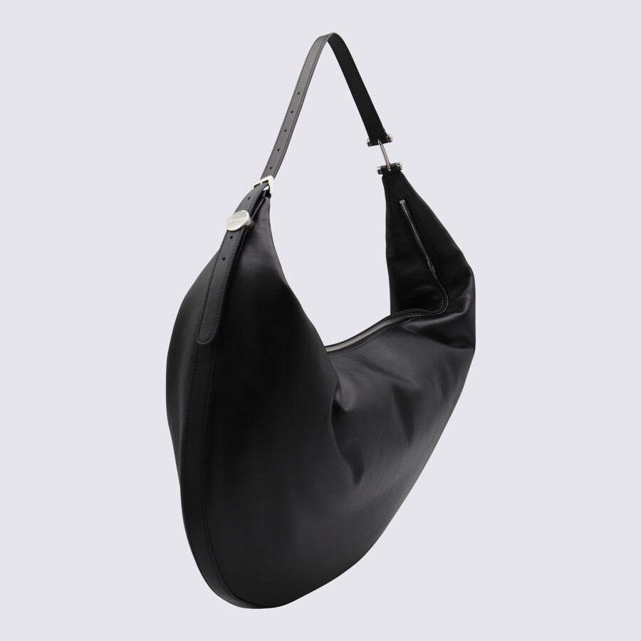 Marni Black Leather Hobo Dot Shoulder Bag In Black
