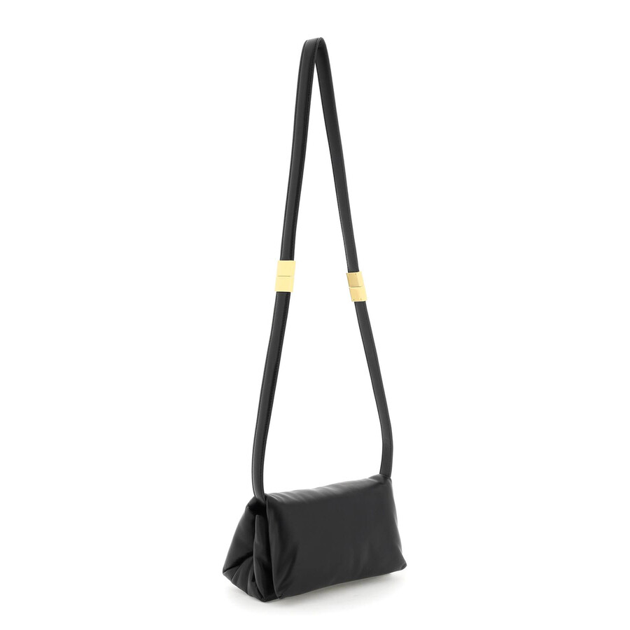 Marni Black Leather Prisma Shoulder Bag In Black