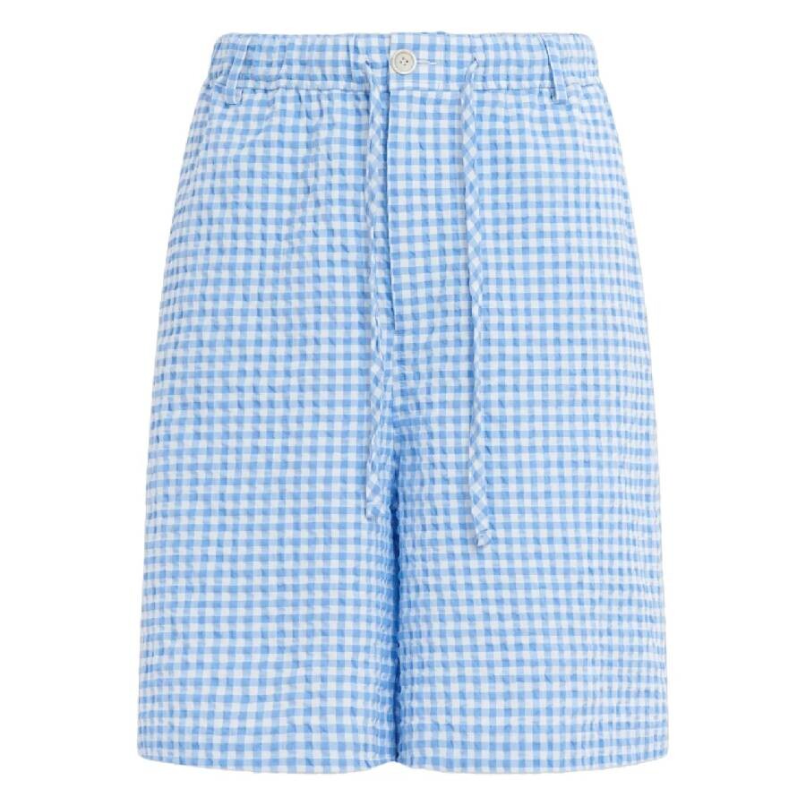 Check Print Straight-Leg Shorts, Brand Size 48 (Waist Size 32