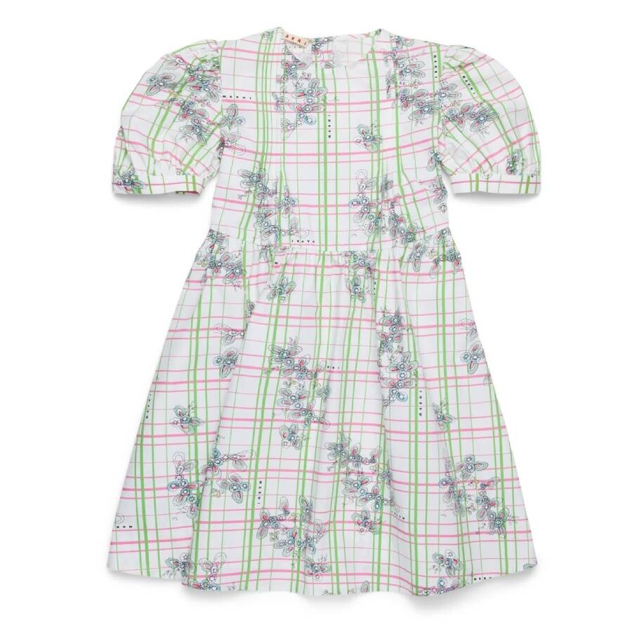 Marni Abito In Popeline Allover Greenhouse In White