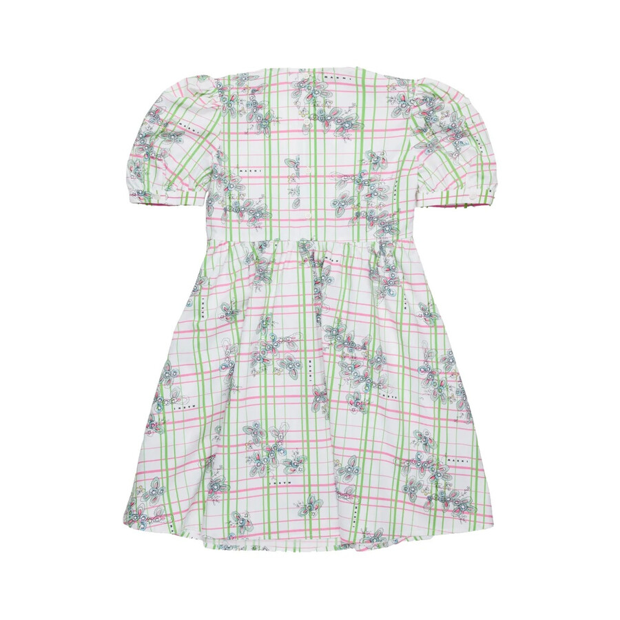 Marni Abito In Popeline Allover Greenhouse In White