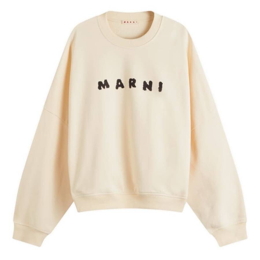 Logo Print Cotton Crewneck Sweatshirt