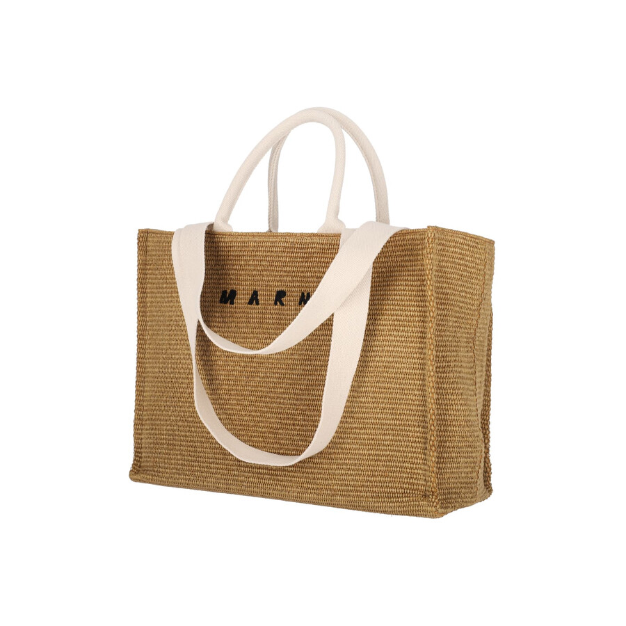 Marni Logo Tote Bag In Brown