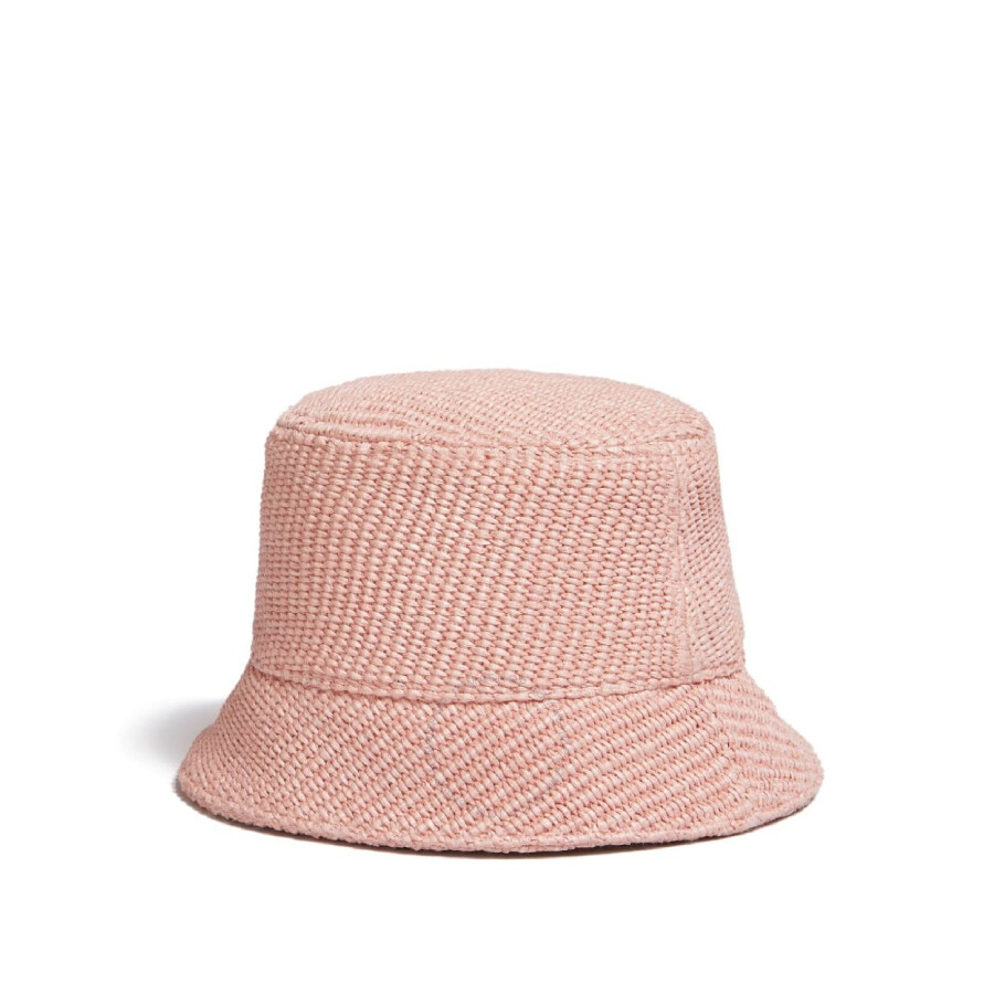 Marni Logo-embroidered Woven Bucket Hat In Pink