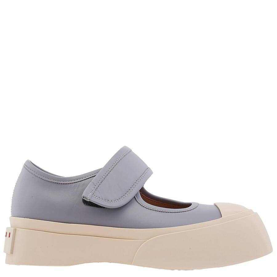 Marni Pablo Mary Jane Nappa Leather Sneakers In Blue