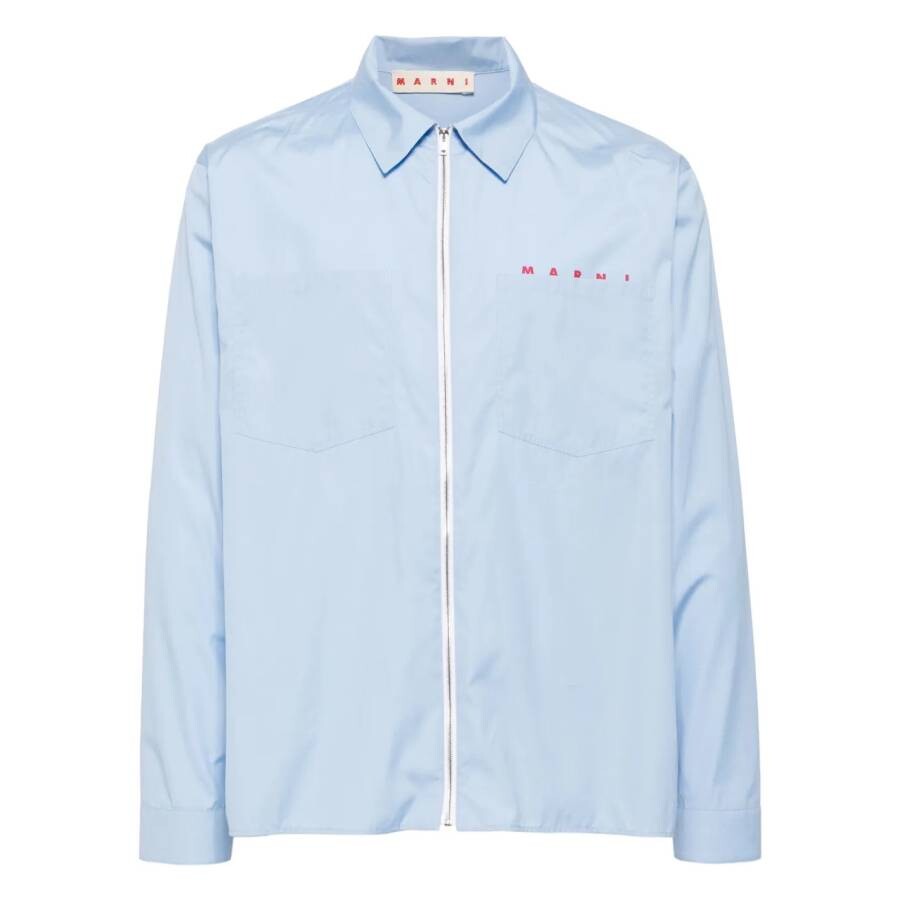Organic Poplin Zip-Up Shirt