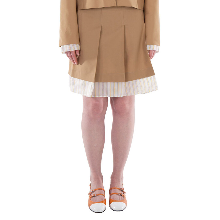 Panelled Pleated Mini Skirt