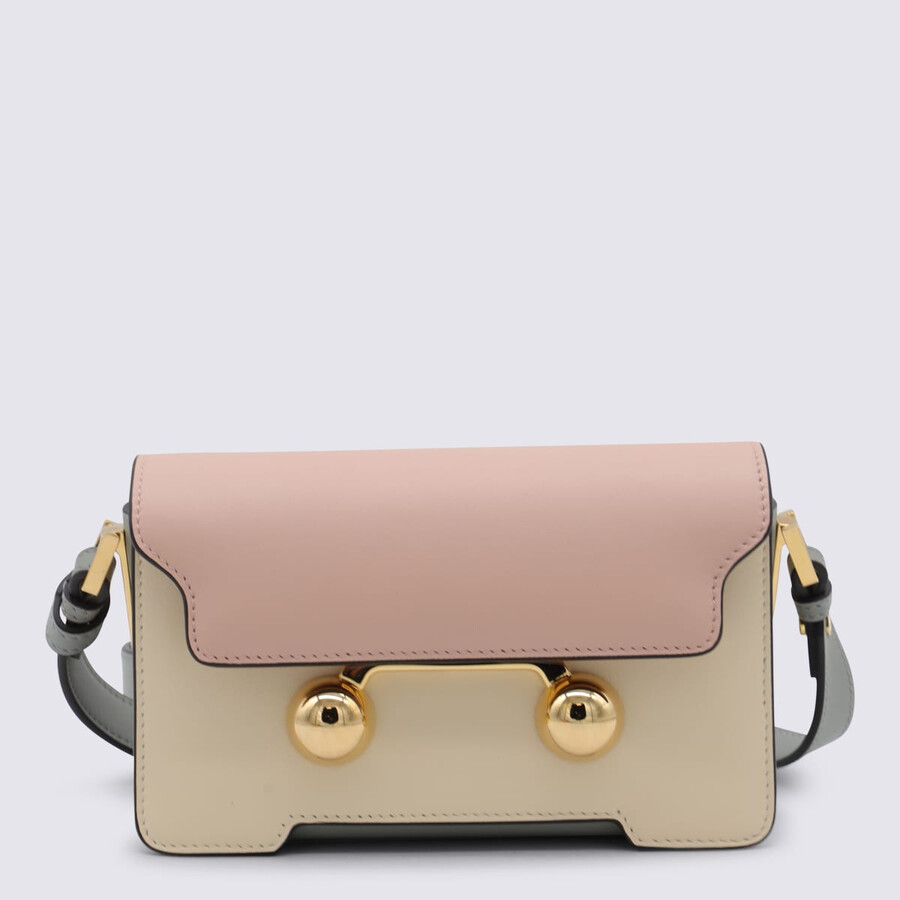 Marni Pink And Multicolor Leather Shoulder Bag In Yellow