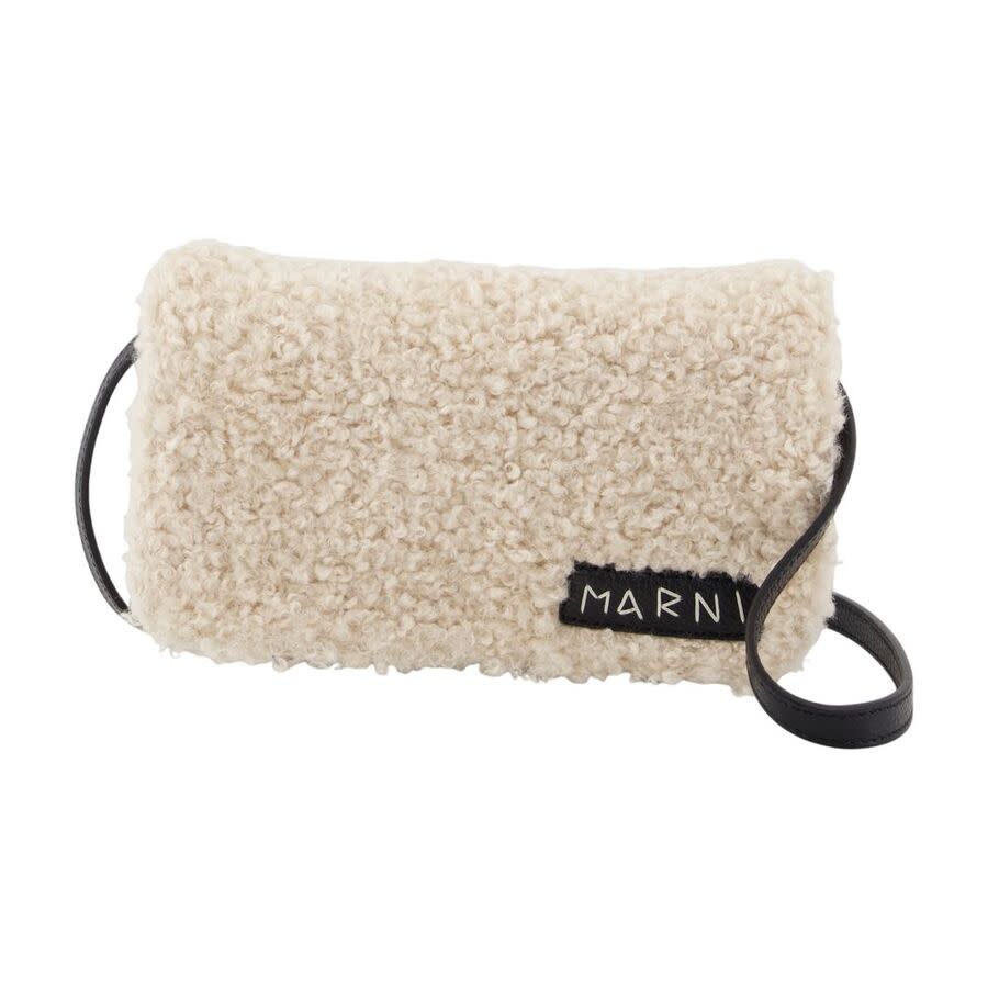 Marni Quilted Synthetic Crossbody Bag — White PHMI0023Q0-P8677