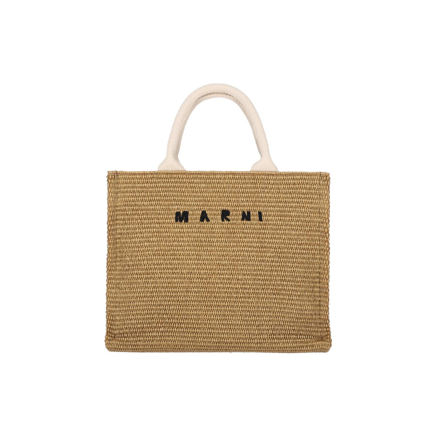 Marni Logo Small Tote Bag In Brown
