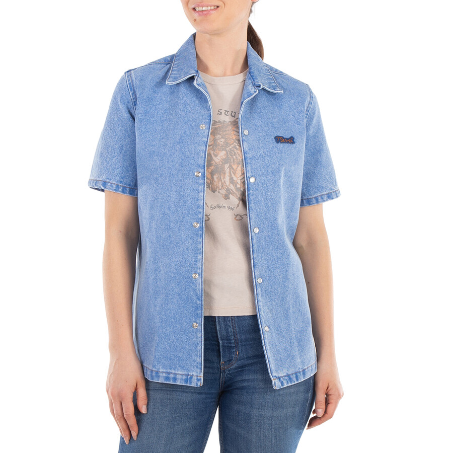 Short Sleeve Denim Logo Shirt