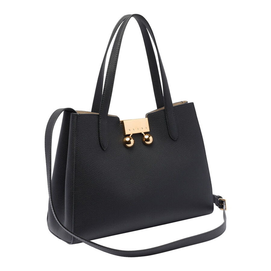 Marni Small Trunkaroo Tote Bag In Black