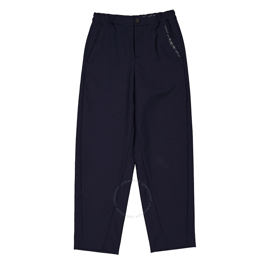 Marni Straight-leg Tropical Wool Trousers In Black
