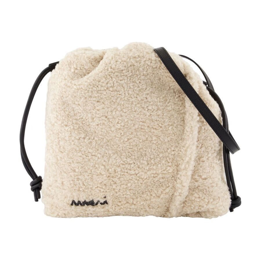 Marni Textured Synthetic Crossbody Bag White