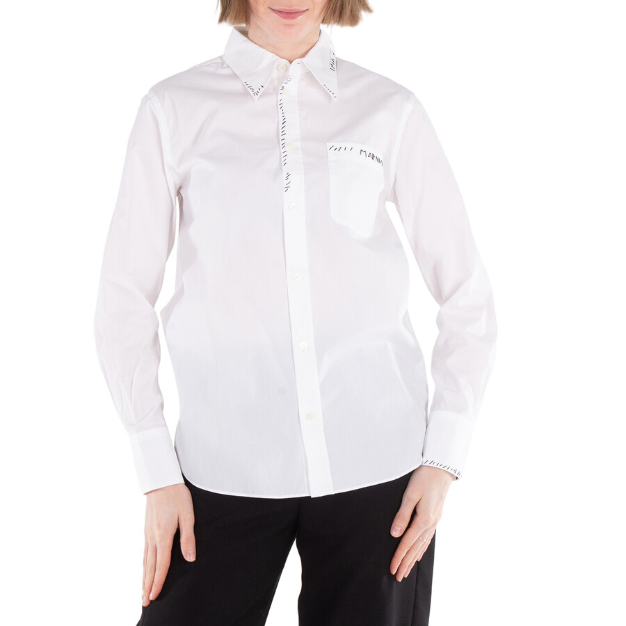 White Cotton Poplin Shirt