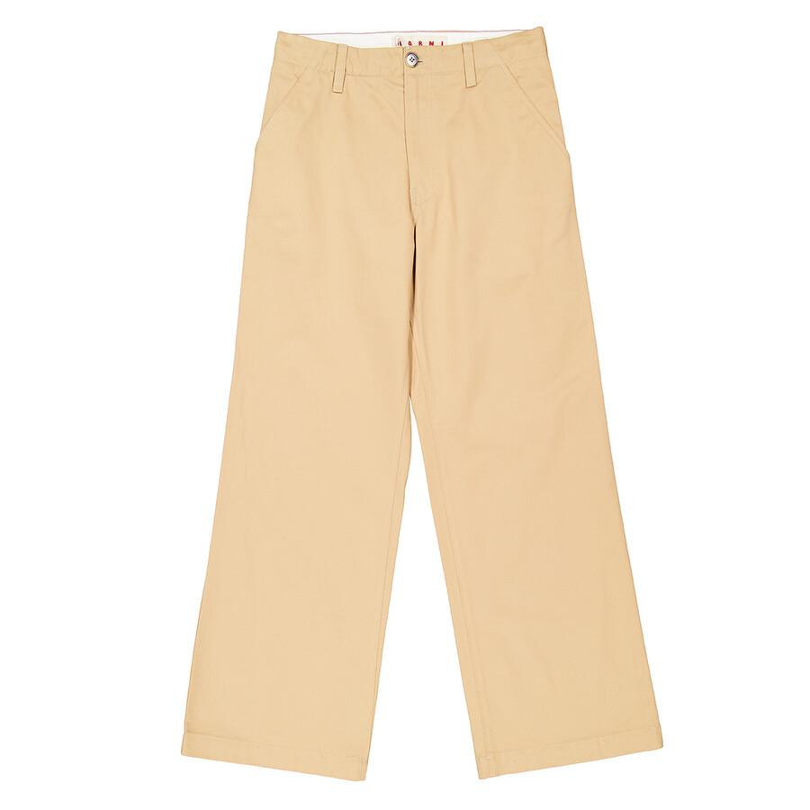 Wide-Leg Cotton Gabardine Trousers