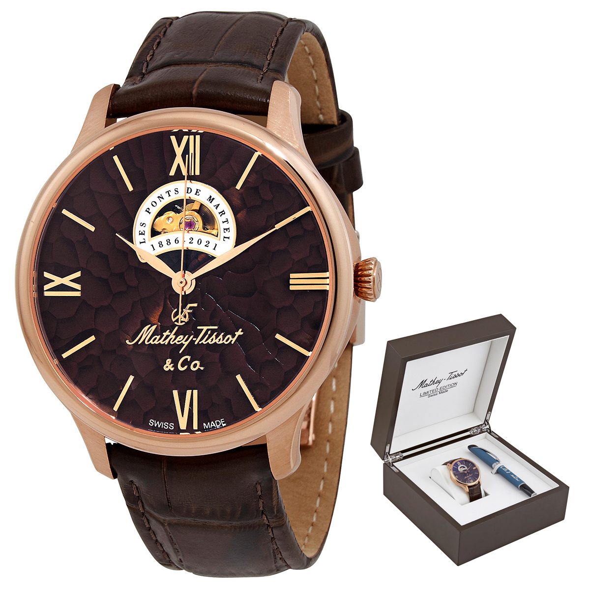Mathey-Tissot Edmond LE Open Heart Automatic Men's Watch MC1886PI