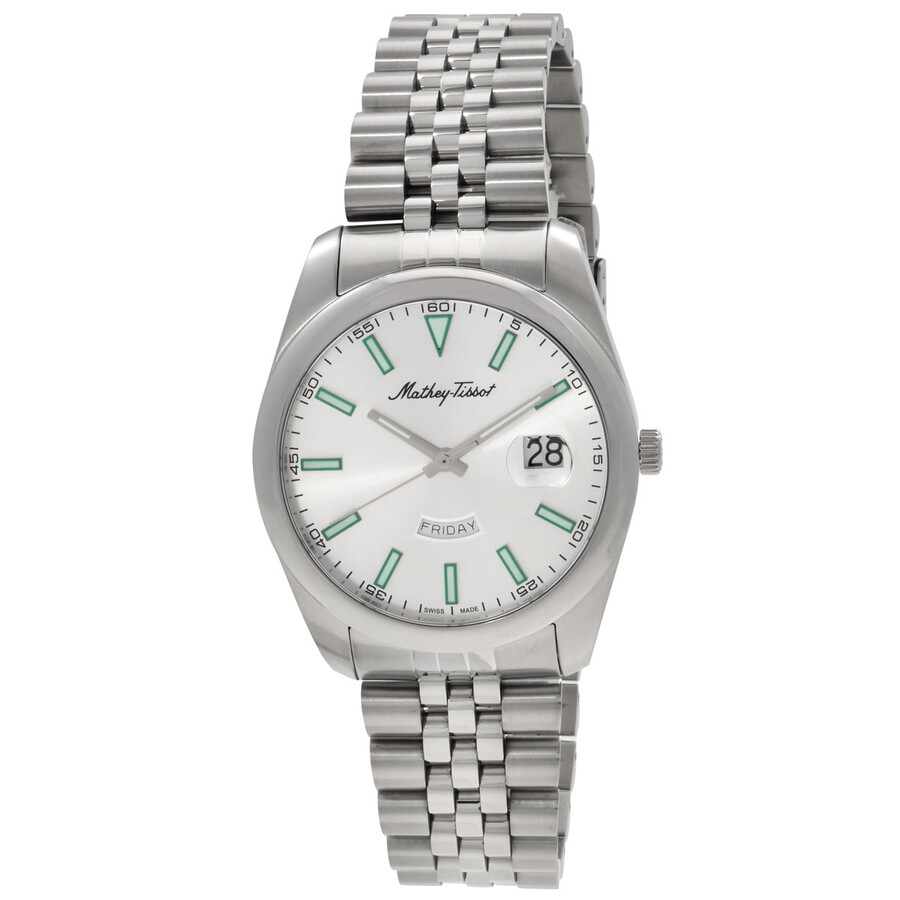 Mathey-Tissot Mathy Day-Date Quartz Silver Dial Men's Watch H510AS