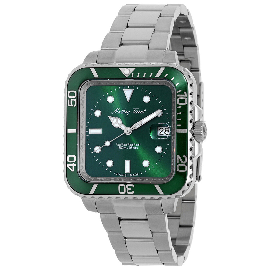 Mathey-Tissot Mathy Vintage Square Quartz Green Dial Men's Watch