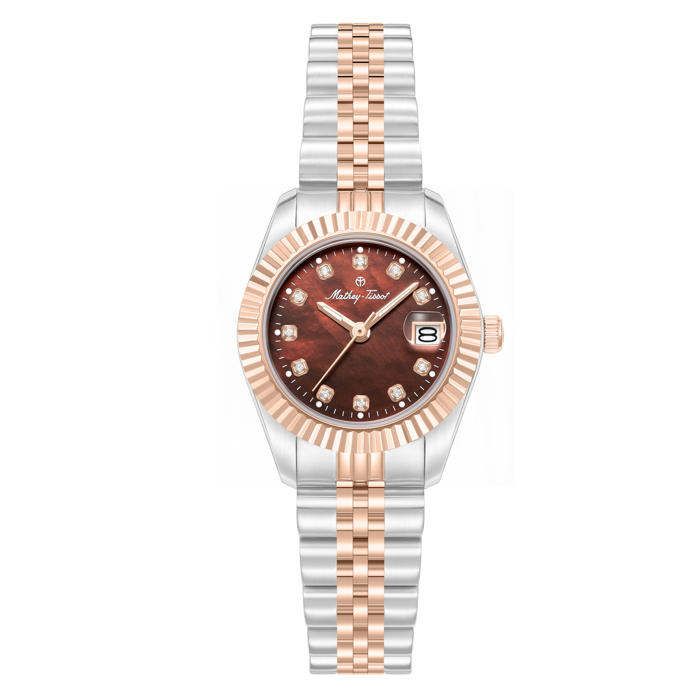 マリア*:.。.・✽:.・ Mathey-Tissot Quartz Brown Mother of Pearl Dial Ladies Watch