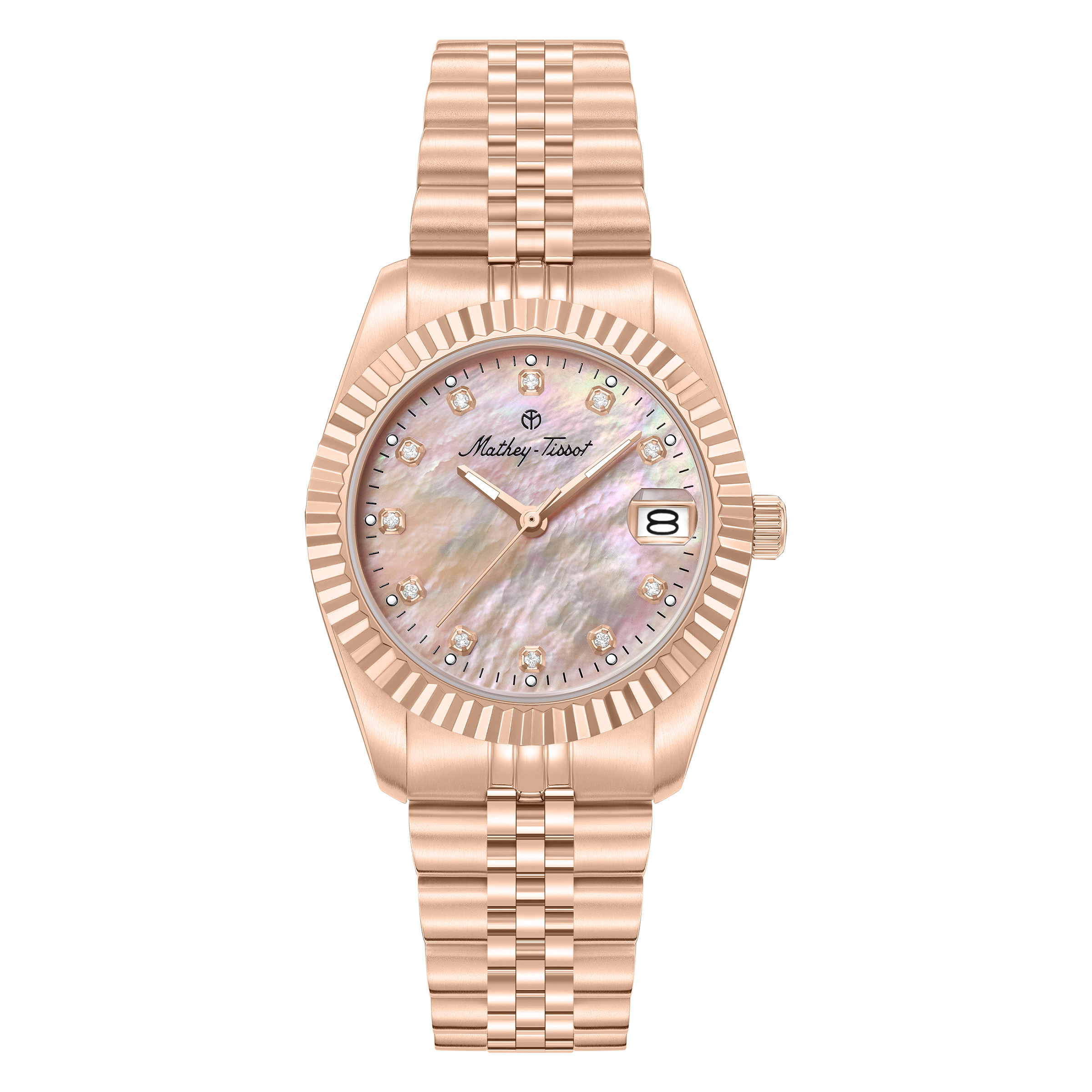 Mathey-Tissot Quartz Rose Gold Mother of Pearl Dial Ladies Watch H250954A-D