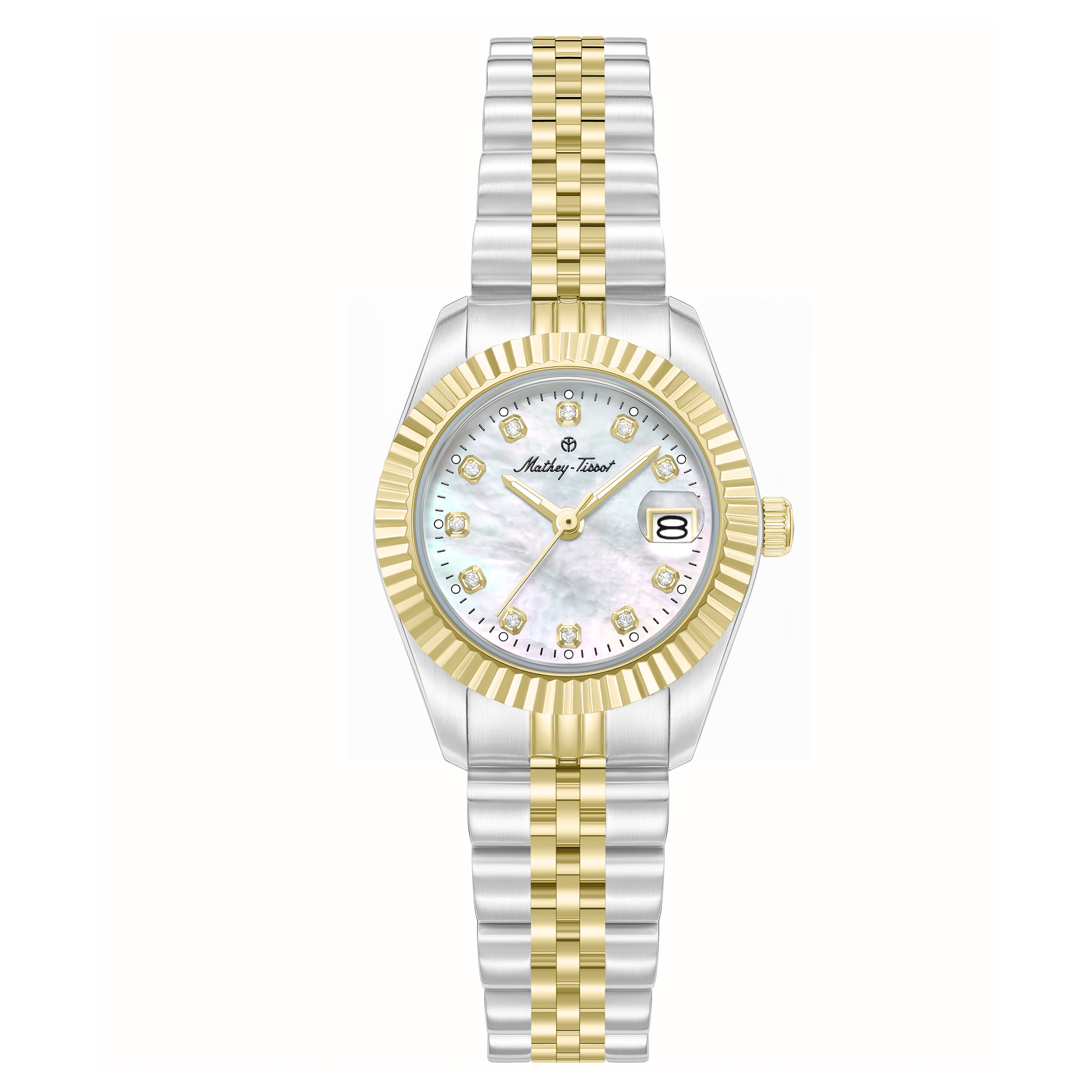 Mathey-Tissot Quartz White Mother of Pearl Dial Ladies Watch H250955A-A