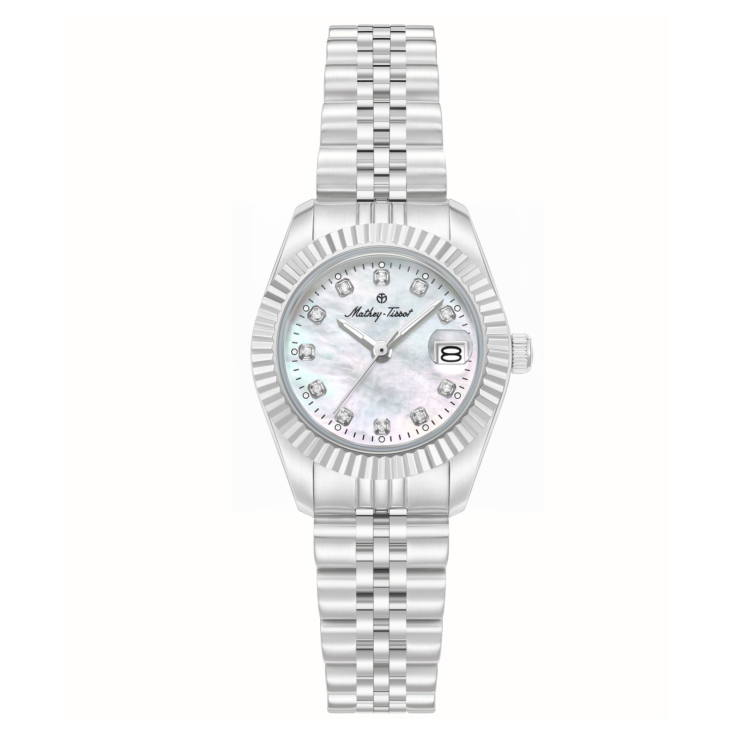 Mathey-Tissot Quartz White Mother of Pearl Dial Ladies Watch H250955A-E