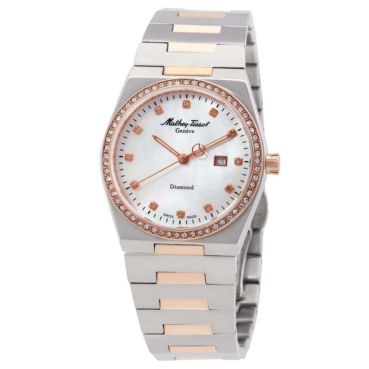 Mathey-Tissot Zeus Lady Diamond Quartz White Dial Watch D118SBI