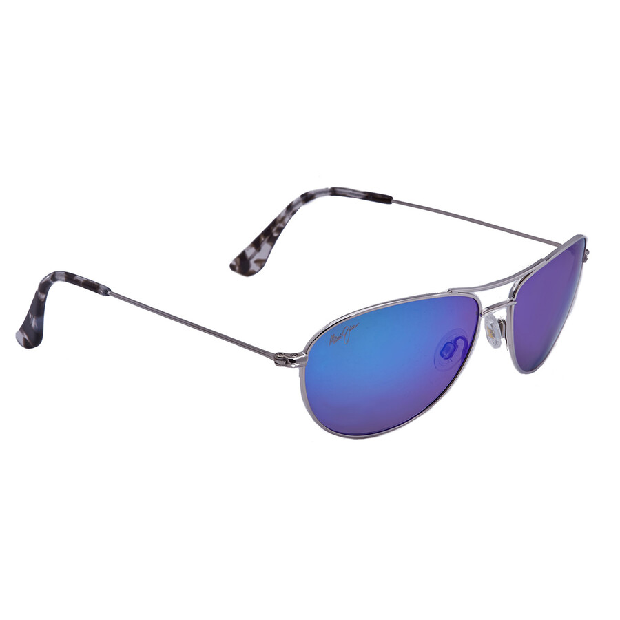 Maui Jim Baby Beach Blue Hawaii Pilot Unisex Sunglasses B245-17 56 In Baby Blue / Blue / Silver