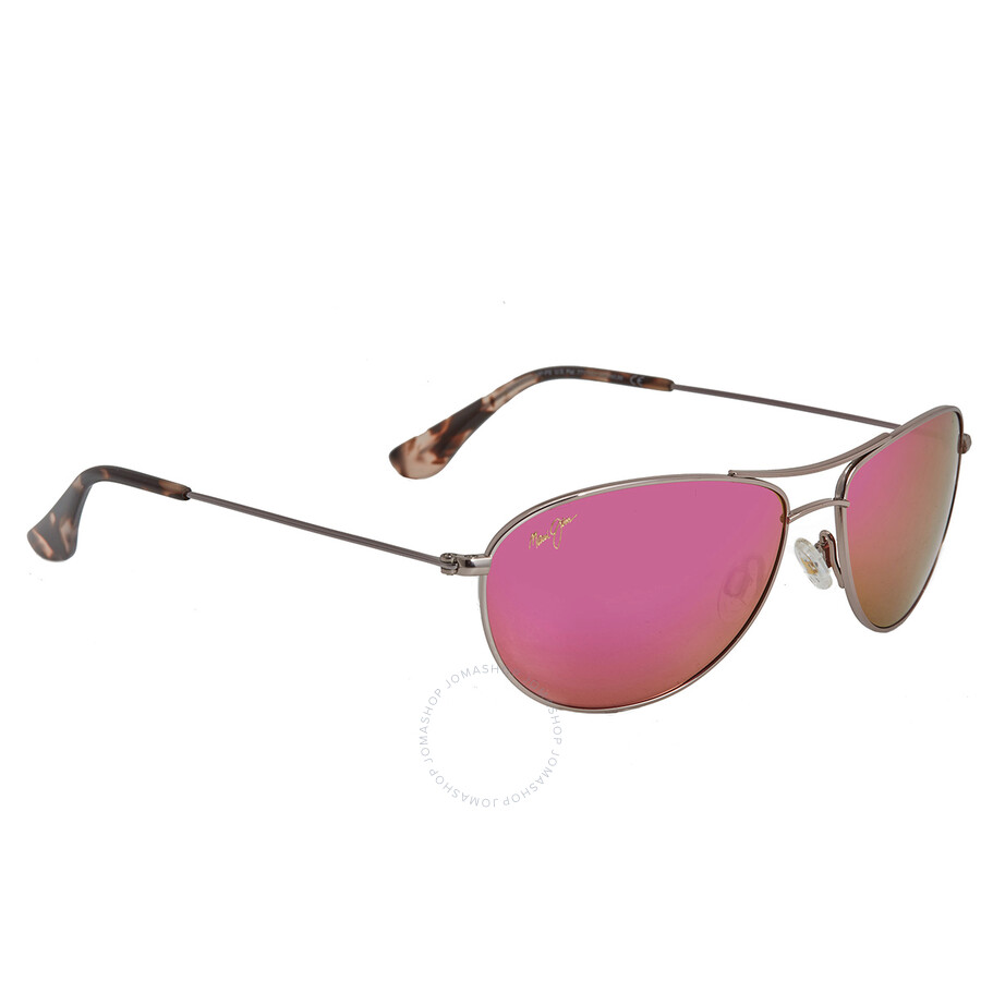 Maui Jim Baby Beach Maui Sunrise Pilot Ladies Sunglasses P245-16r 56 In Gold / Rose / Rose Gold