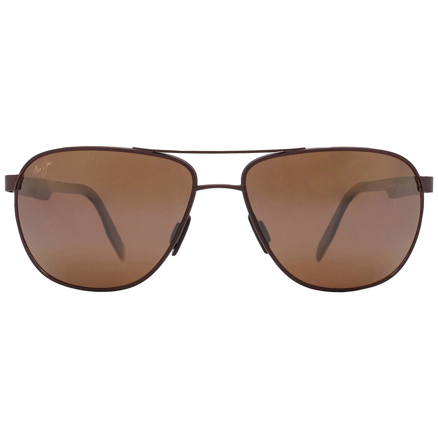 Maui Jim Castles Hcl Bronze Pilot Unisex Sunglasses H728-01m 61 In Bronze / Chocolate