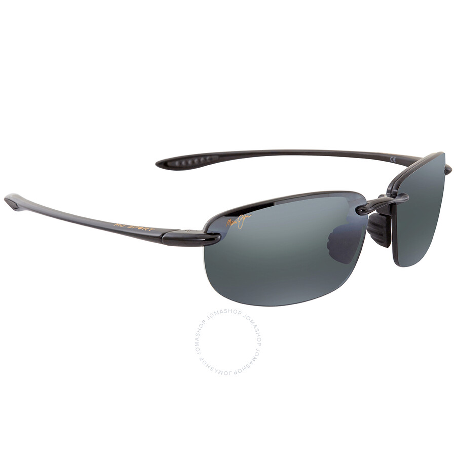 Maui Jim Grey Rectangular Men's Sunglasses 407n-02 In Black