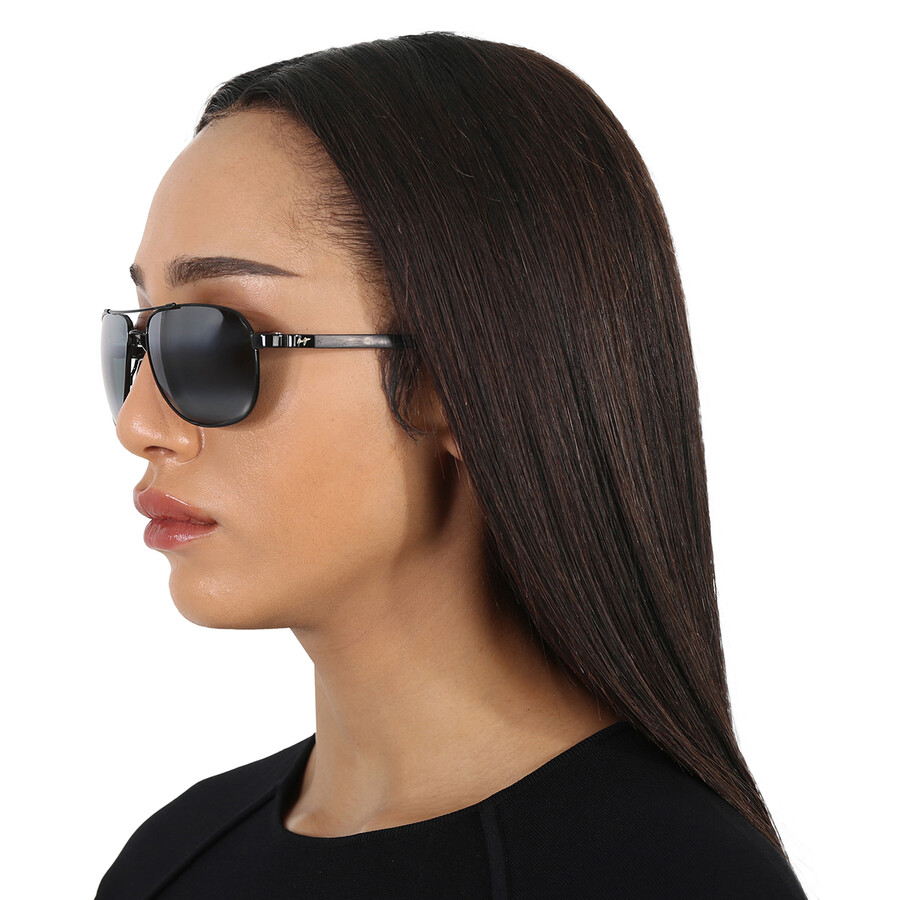 Maui Jim Guardrails Nuetral Grey Pilot Unisex Sunglasses 327-02 58 In Black / Grey