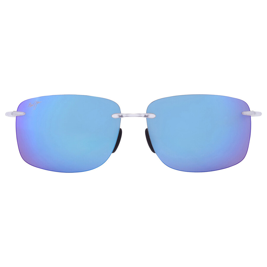 Maui Jim Hema Blue Hawaii Rectangular Unisex Sunglasses B443-05cm 62 In Blue