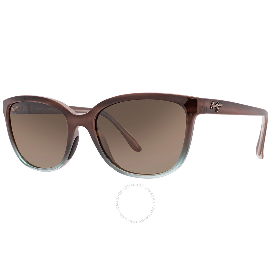 Maui Jim Honi Hcl Bronze Cat Eye Ladies Sunglasses Hs758-22b 54 In Brown