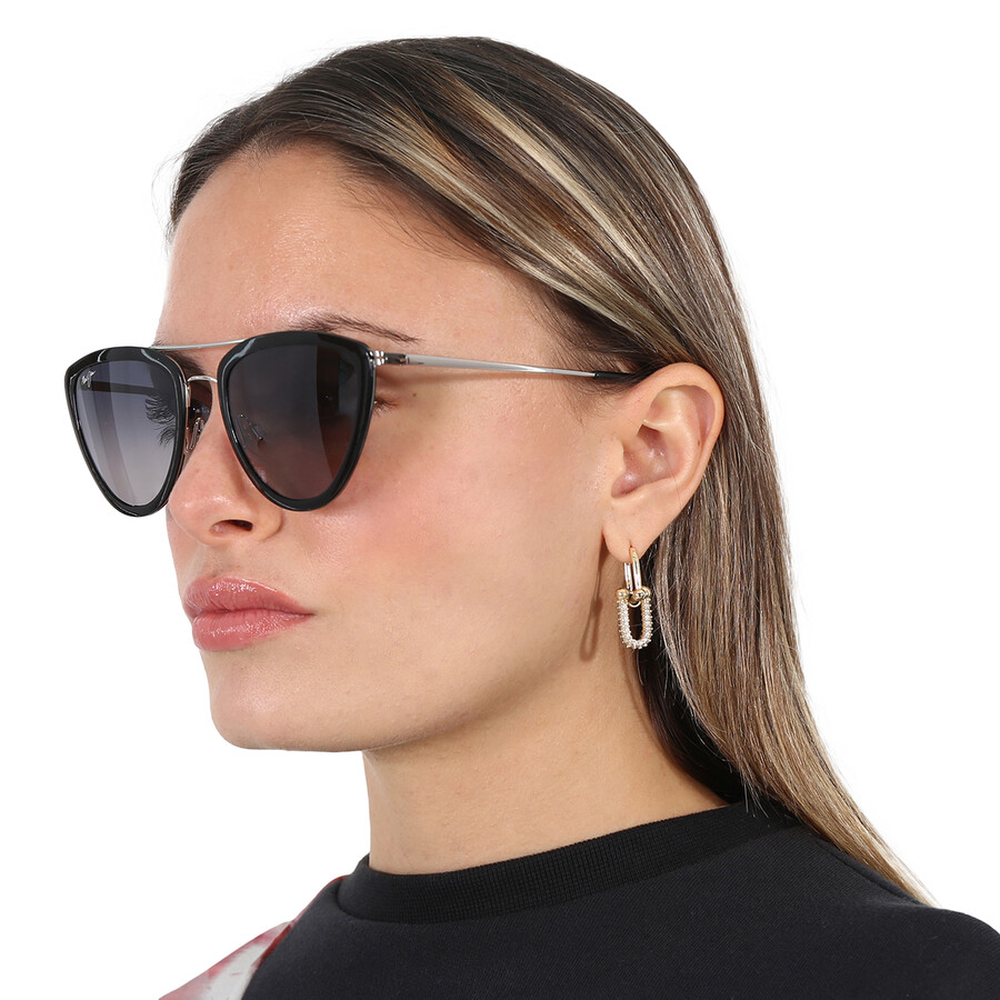 Maui Jim Hunakai Neutral Grey Irregular Ladies Sunglasses Gs331-02 53 In Black / Grey