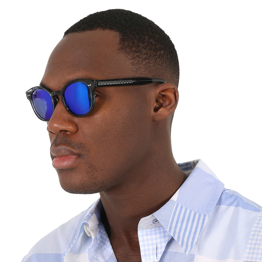 Maui Jim Joy Ride Blue Hawaii Oval Unisex Sunglasses B841-27g 49 In Blue / Grey