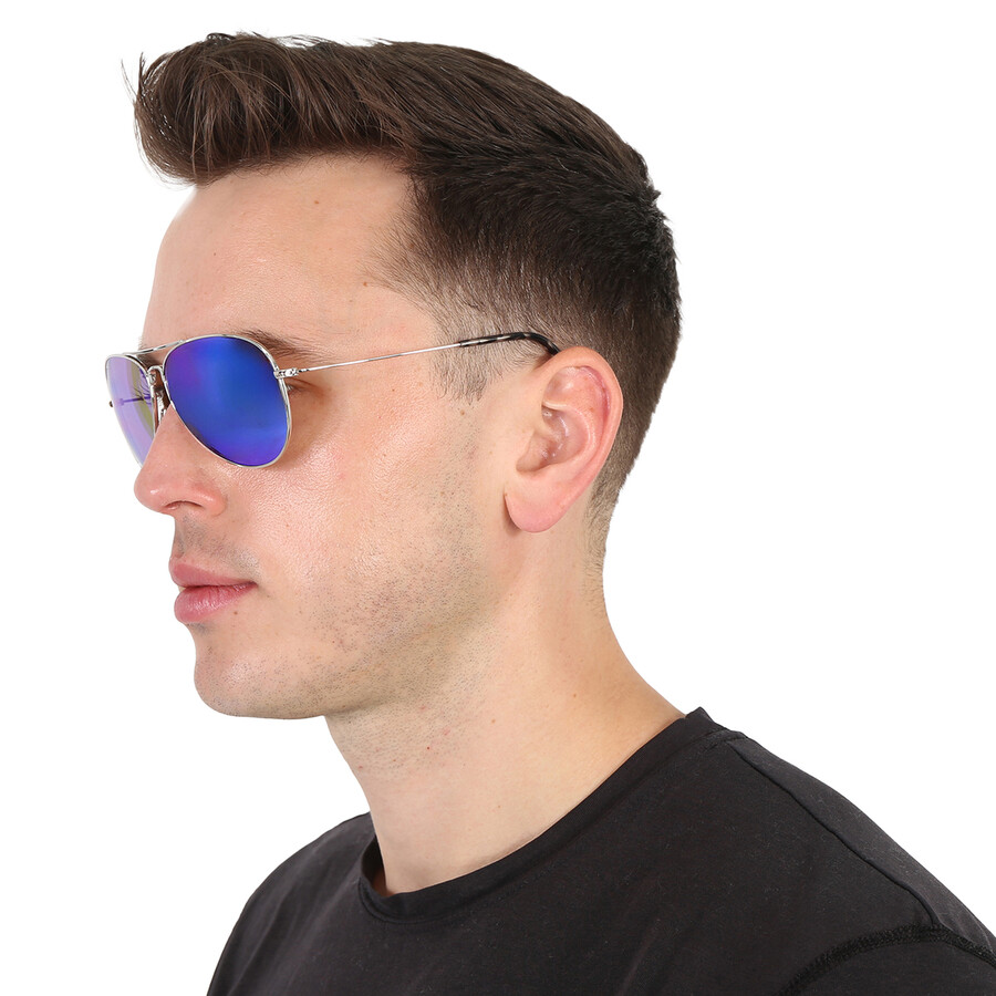 Maui Jim Mavericks Blue Hawaii Pilot Unisex Sunglasses B264-17 61 In Blue / Silver