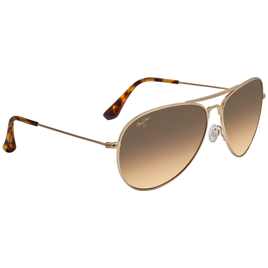 Maui Jim Mavericks Hcl Bronze Pilot Unisex Sunglasses Hs264-16 61 In Bronze / Gold