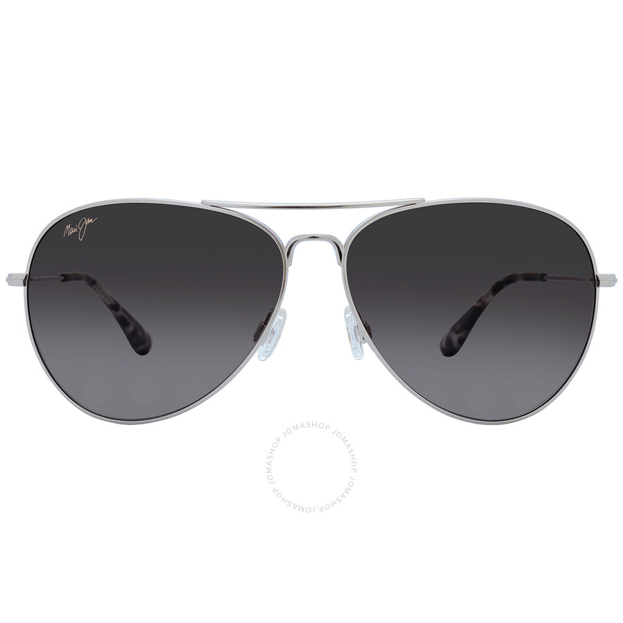 Maui Jim Mavericks Double-gradient Lenses Pilot-frame Sunglasses In Grey / Silver