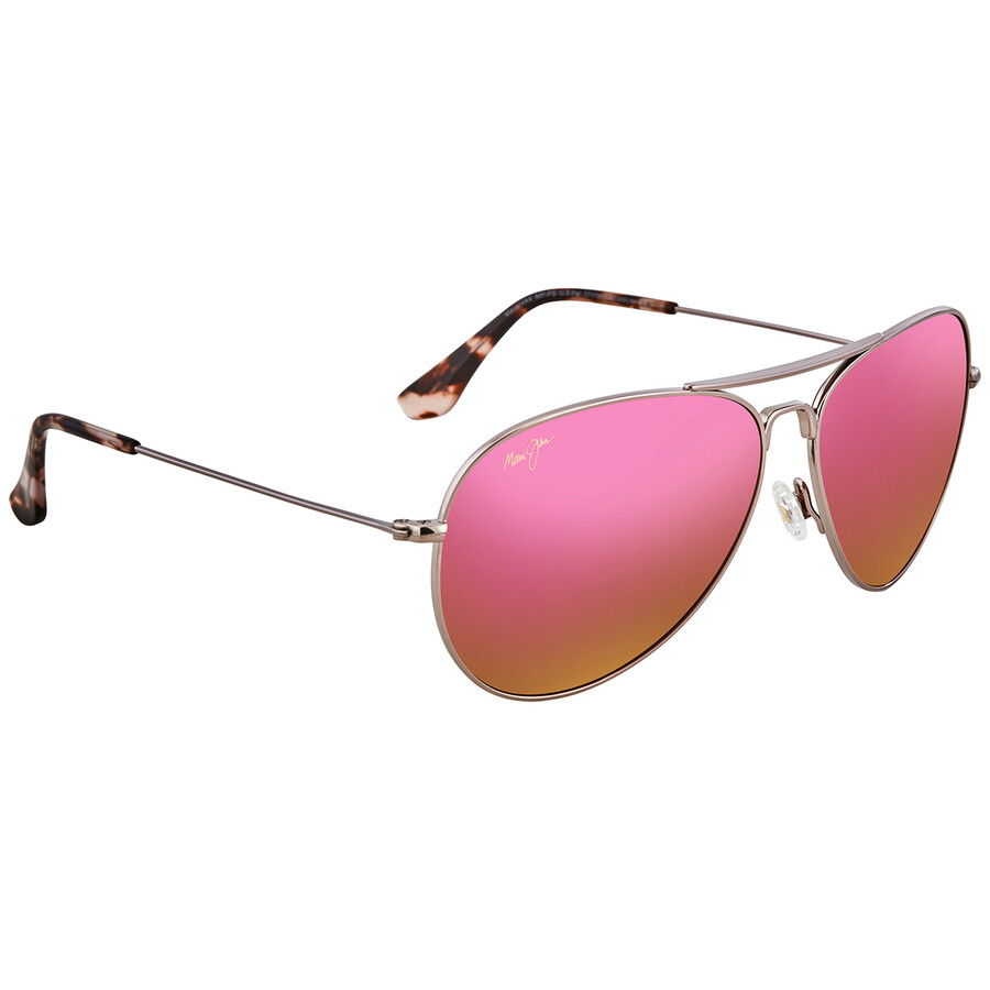 Maui Jim Mavericks Polarized Maui Sunrise Pilot Unisex Sunglasses P264-16r 61 In Gold / Rose / Rose Gold