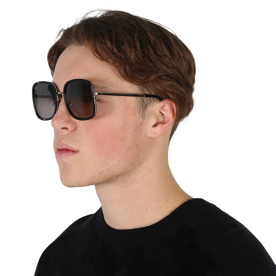 Maui Jim Pua Neutral Grey Square Unisex Sunglasses Gs865-02 55 In Black / Gold / Grey