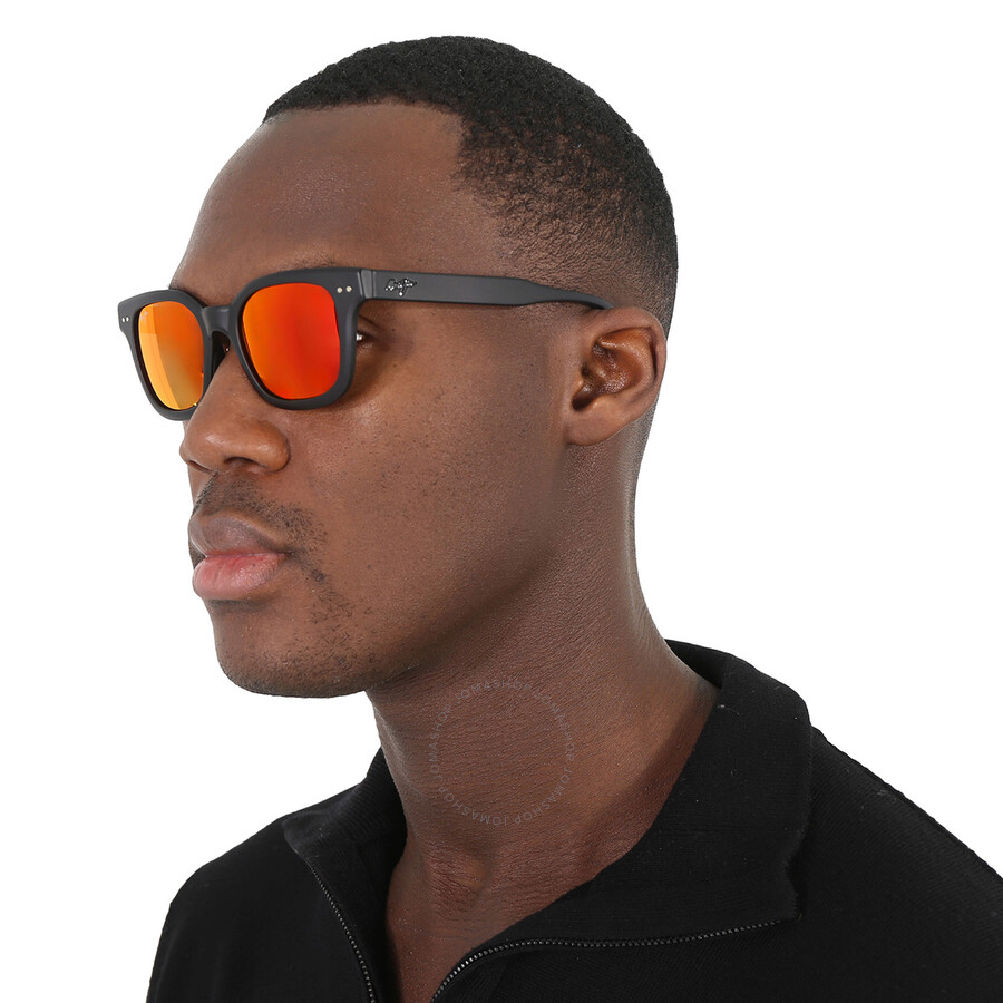 Maui Jim Shore Break Hawaii Lava Square Unisex Sunglasses Rm822-2m 50 In Black