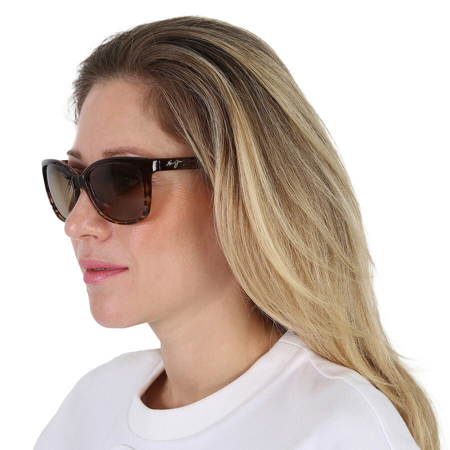 Maui Jim Starfish Cat-eye Polarized Sunglasses In Bronze / Chocolate