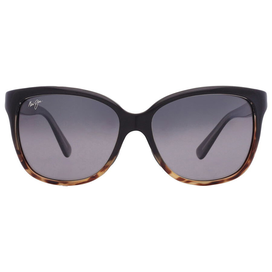 Maui Jim Starfish Neutral Grey Cat Eye Ladies Sunglasses Gs744-02t 56 In Black / Grey / Tortoise