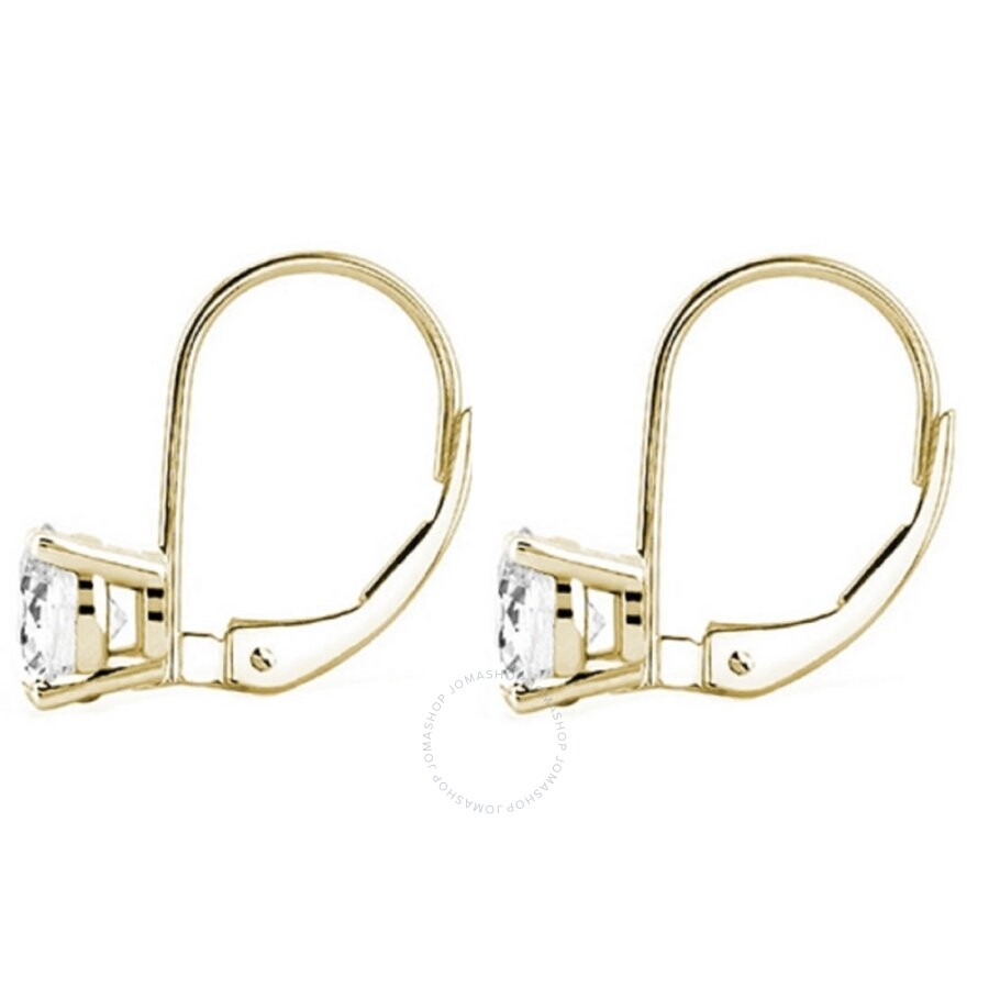 Maulijewels 0.30 Carat Natural White Diamond Lever Back Dangle Earrings For Women Made In 14k Yellow In White