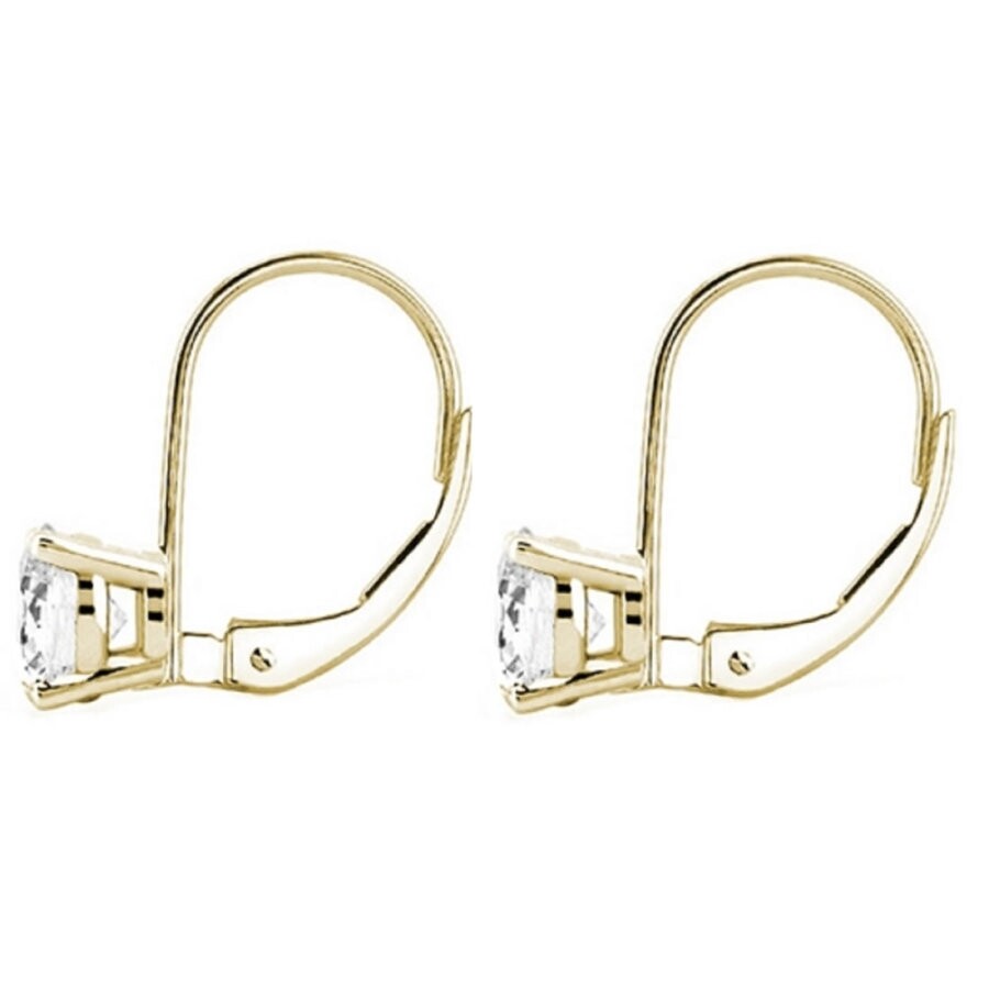 Maulijewels 0.30 Carat Natural White Diamond Lever Back Dangle Earrings For Women Made In 14k Yellow In White