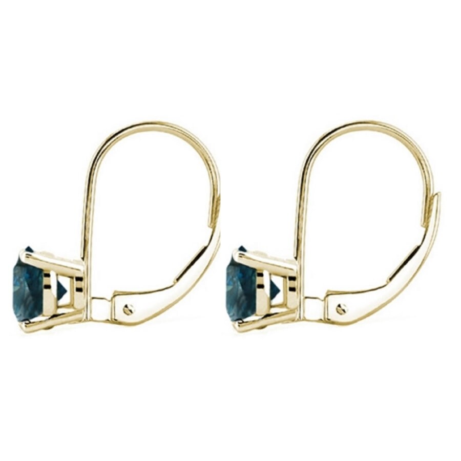 Shop Maulijewels 0.60 Carat Natural Blue Diamond Lever Back Earrings Dangle Style Available In 14k Yellow