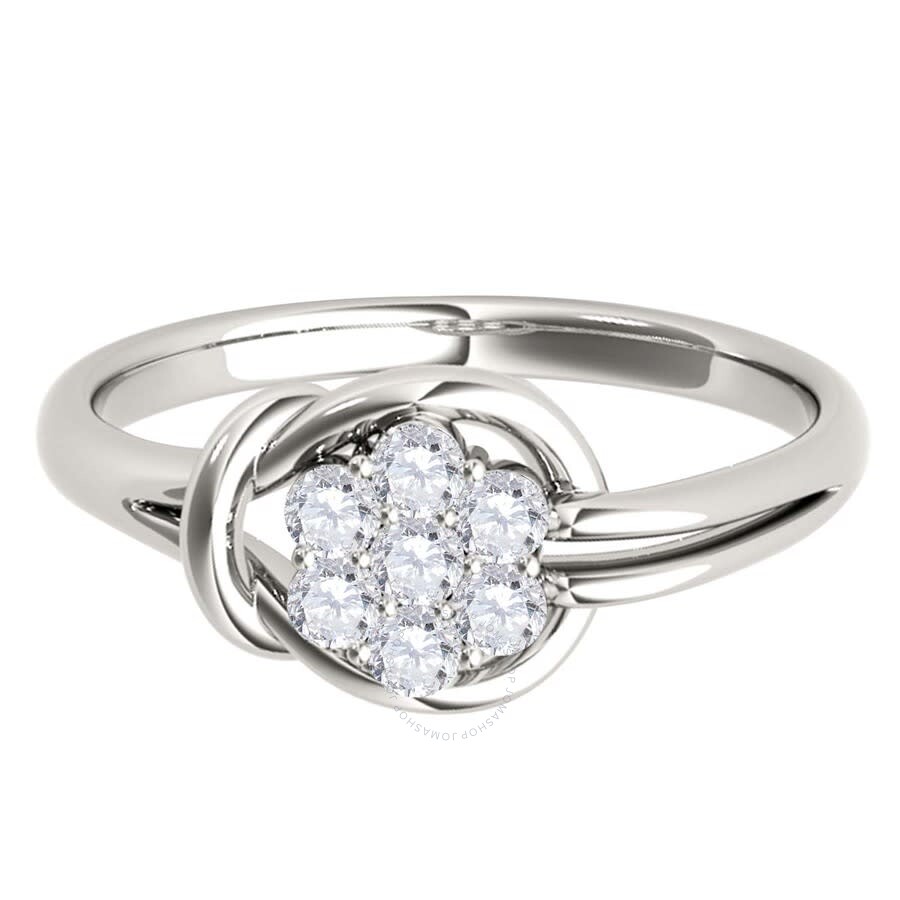 Maulijewels 0.25 Carat White Diamond Seven Stone Prong Set Women's Engagement Ring In 14k White Gold In White