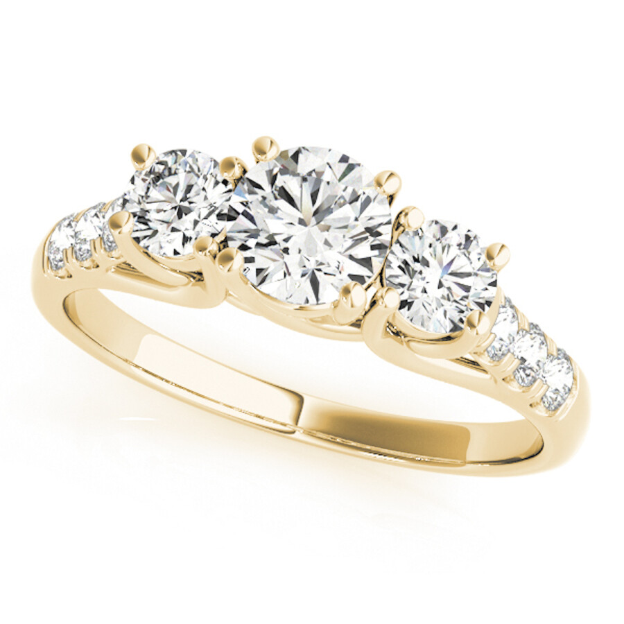 Maulijewels 0.50 Carat Halo Diamond Engagement Ring 14k Yellow Gold In Yellow